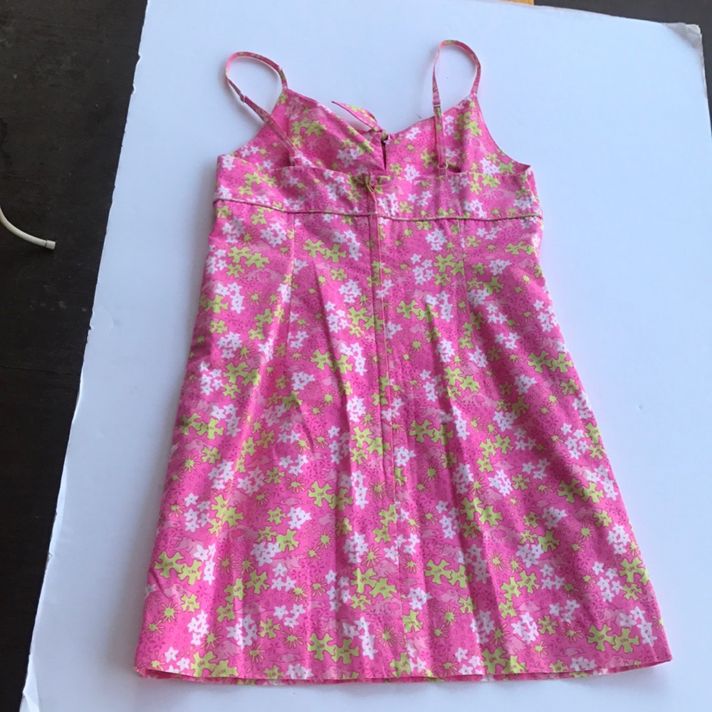 Rare Vintage Lilly Pulitzer Dress White Label Sundress 10 Shift Slip Barbie Pink - Picture 10 of 15